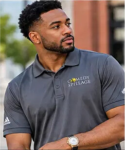 Comedy Spillage Premium Adidas Embroidered Unisex Polo Shirt