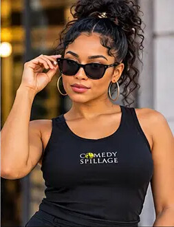 Comedy Spillage Women's Embroidered Sleeveless Tank Top